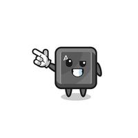 keyboard button mascot pointing top left vector