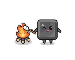 keyboard button character is burning marshmallow vector