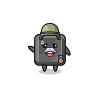 cute keyboard button as veteran cartoon vector