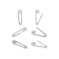 Hand drawn vector illustration of safety pin on white background.