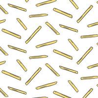Hand drawn vector illustration of french fried potatoes pattern.