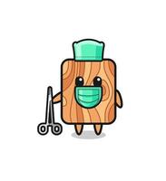 surgeon plank wood mascot character vector