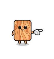 plank wood mascot with pointing right gesture vector
