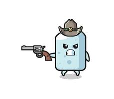 the chalk cowboy shooting with a gun vector