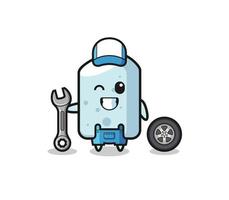 the chalk character as a mechanic mascot vector