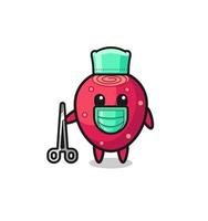 surgeon prickly pear mascot character vector