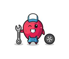 the prickly pear character as a mechanic mascot vector