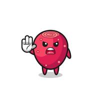 prickly pear character doing stop gesture vector