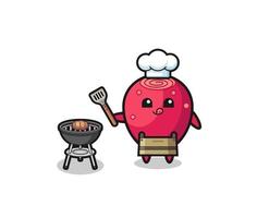 prickly pear barbeque chef with a grill vector