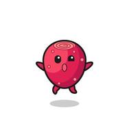 prickly pear character is jumping gesture vector