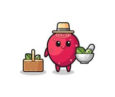 prickly pear herbalist cute cartoon vector