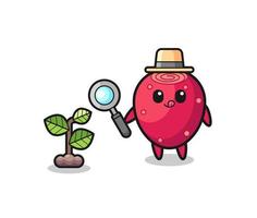 cute prickly pear herbalist researching a plants vector