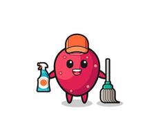 cute prickly pear character as cleaning services mascot