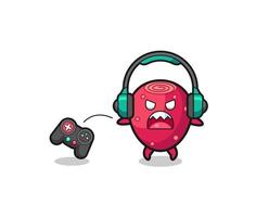 prickly pear gamer mascot is angry vector