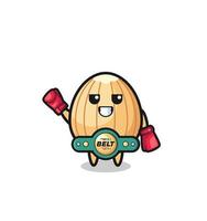 almond boxer mascot character vector