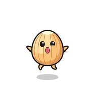 almond character is jumping gesture vector