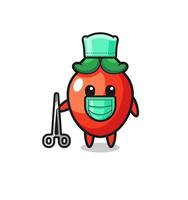 surgeon chili pepper mascot character vector