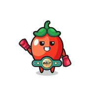 chili pepper boxer mascot character vector