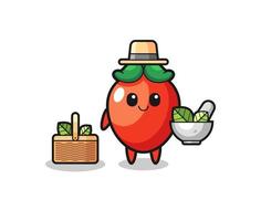 chili pepper herbalist cute cartoon vector