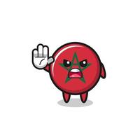 morocco flag character doing stop gesture vector