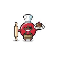 morocco flag as pastry chef mascot hold rolling pin vector