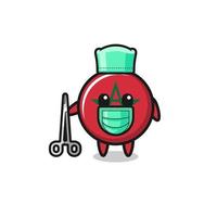 surgeon morocco flag mascot character vector