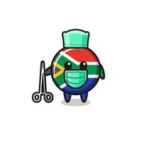 cirujano sudáfrica bandera mascota personaje vector