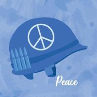 Isolated military helmet with bullets Peace concept background Vector