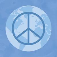 Peace symbol on an earth globe Peace concept background Vector