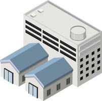 Isometric building on white background vector