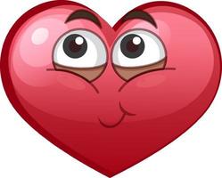 Smiling heart emoticon on white background vector