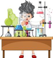 Scientist doing science experiment in the lab vector