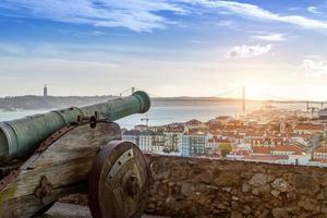 Lisbon panoramic view from Saint George Castle Sao Jorge lookout photo