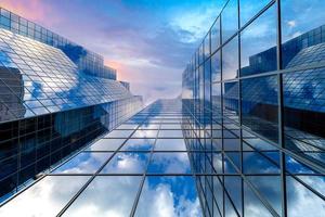 Canada, scenic Montreal panoramic skyline in downtown financial and technology city center photo