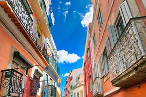 Typical architecture and colorful buildings of Lisbon historic center photo