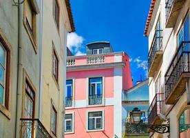 Typical architecture and colorful buildings of Lisbon historic center photo