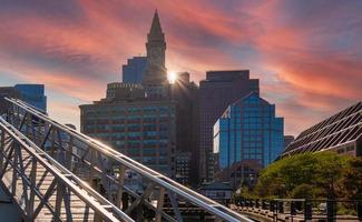 vistas panorámicas del puerto y la ciudad de boston foto