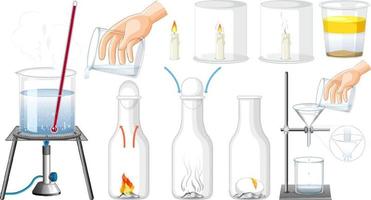 experimento científico de la temperatura del agua vector