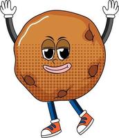 A cookie cartoon character on white background vector