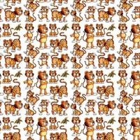 Cute animals cartoon seamless background vector