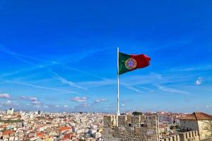 Lisbon panoramic view from Saint George Castle Sao Jorge lookout photo