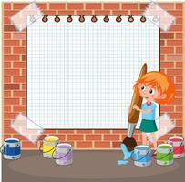 Empty board template with children cartoon character vector