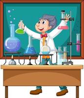 científico haciendo experimentos científicos con productos químicos