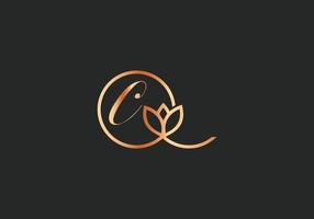 Letter C Monogram design elements graceful template Gold Beauty Industry fashion logo