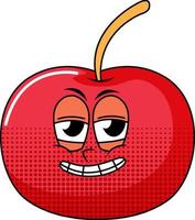 Cherry cartoon character on white background vector
