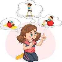 A kid with speech bubble templates exercise on white background vector