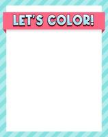 Cute blank light blue color border for worksheet vector