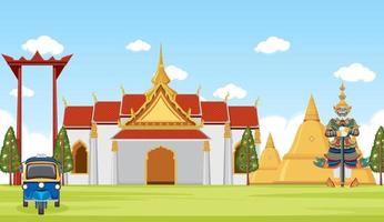 Thailand iconic tourism attraction background vector