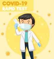 Covid 19 testing with antigen test kit vector
