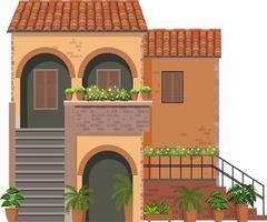 Traditional Italian architecture house building vector